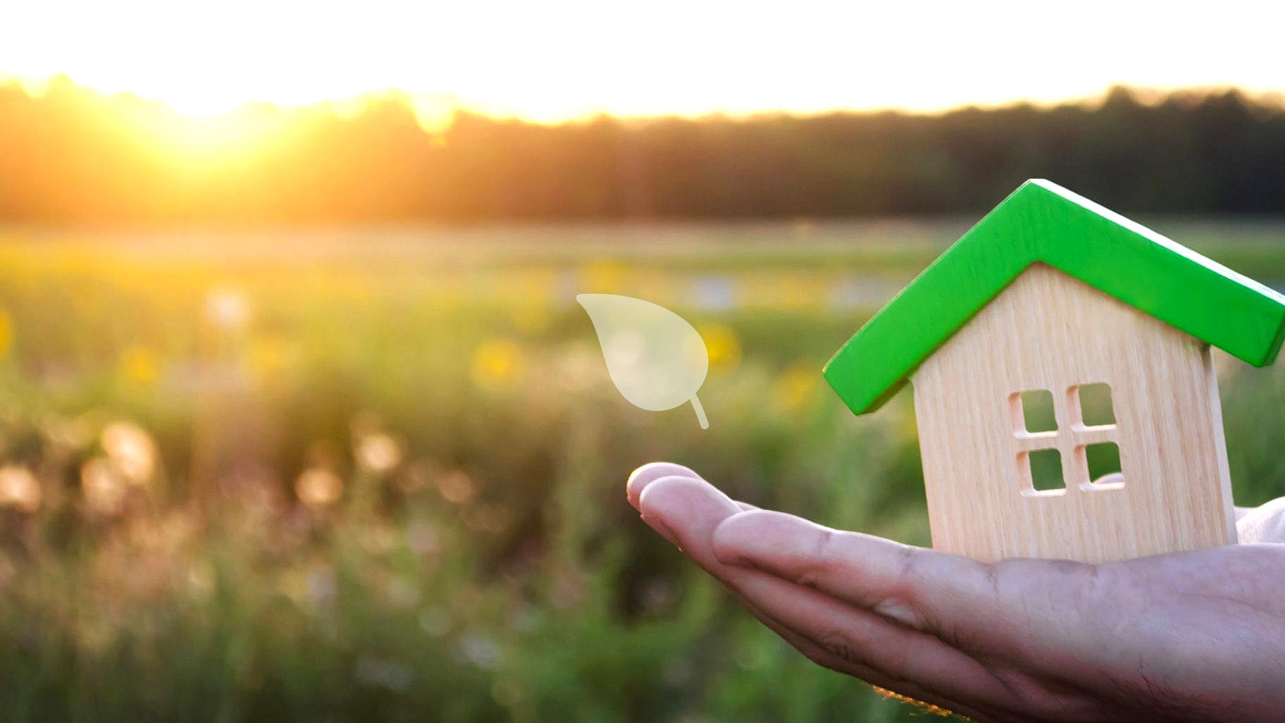 Happy family practicing eco-friendly lifestyle at home