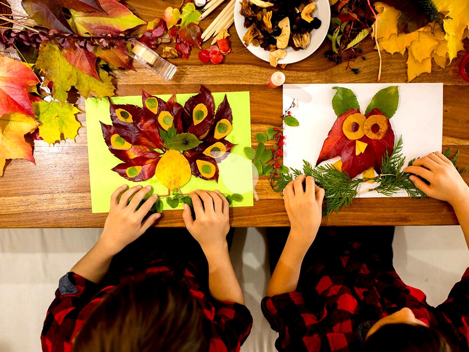 Child making kale leaf stamp art from garden harvest