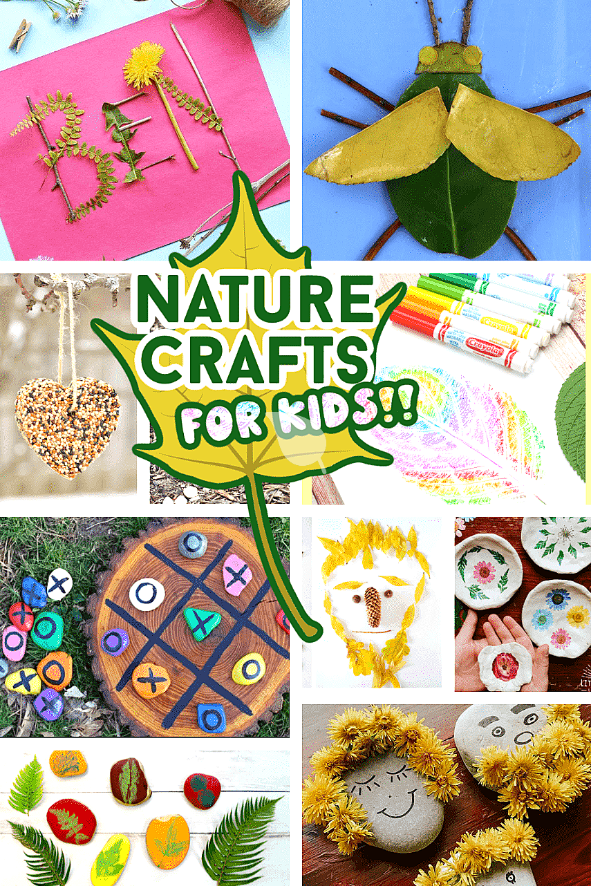 Toddler enjoying nature crafts with natural materials