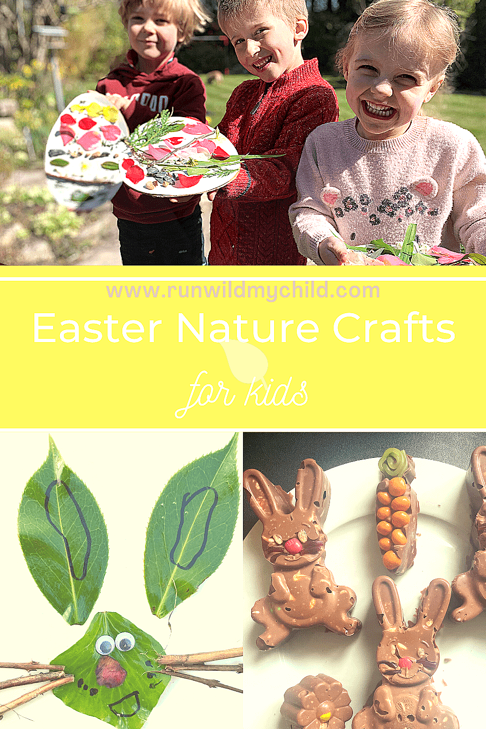 Toddler making twig picture frame