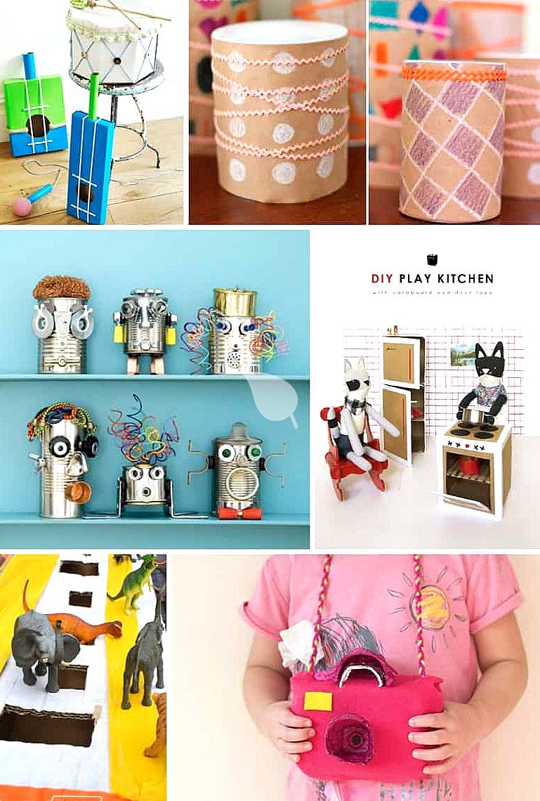 Kids happily upcycling toys into fun crafts