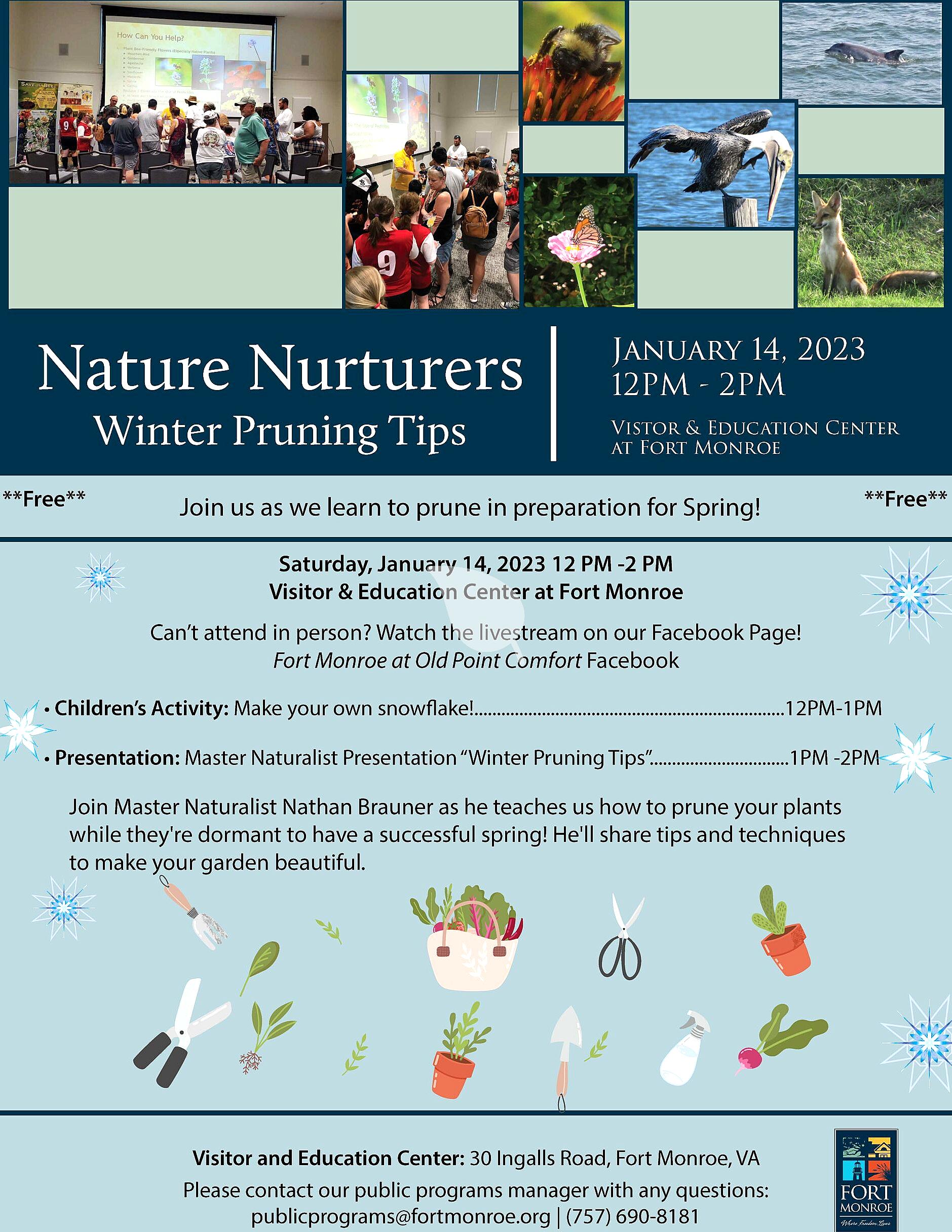 Infographic showing tips for successful winter nature lessons