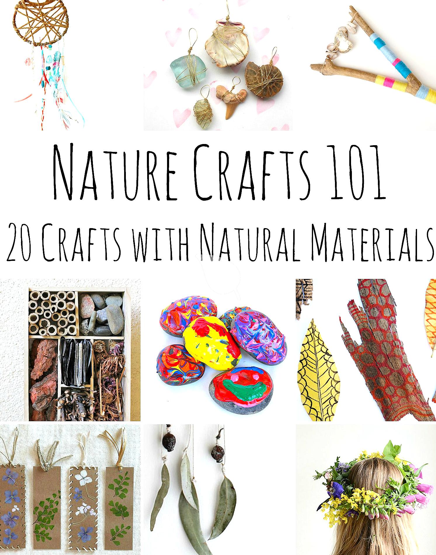 Child creating nature craft using household items