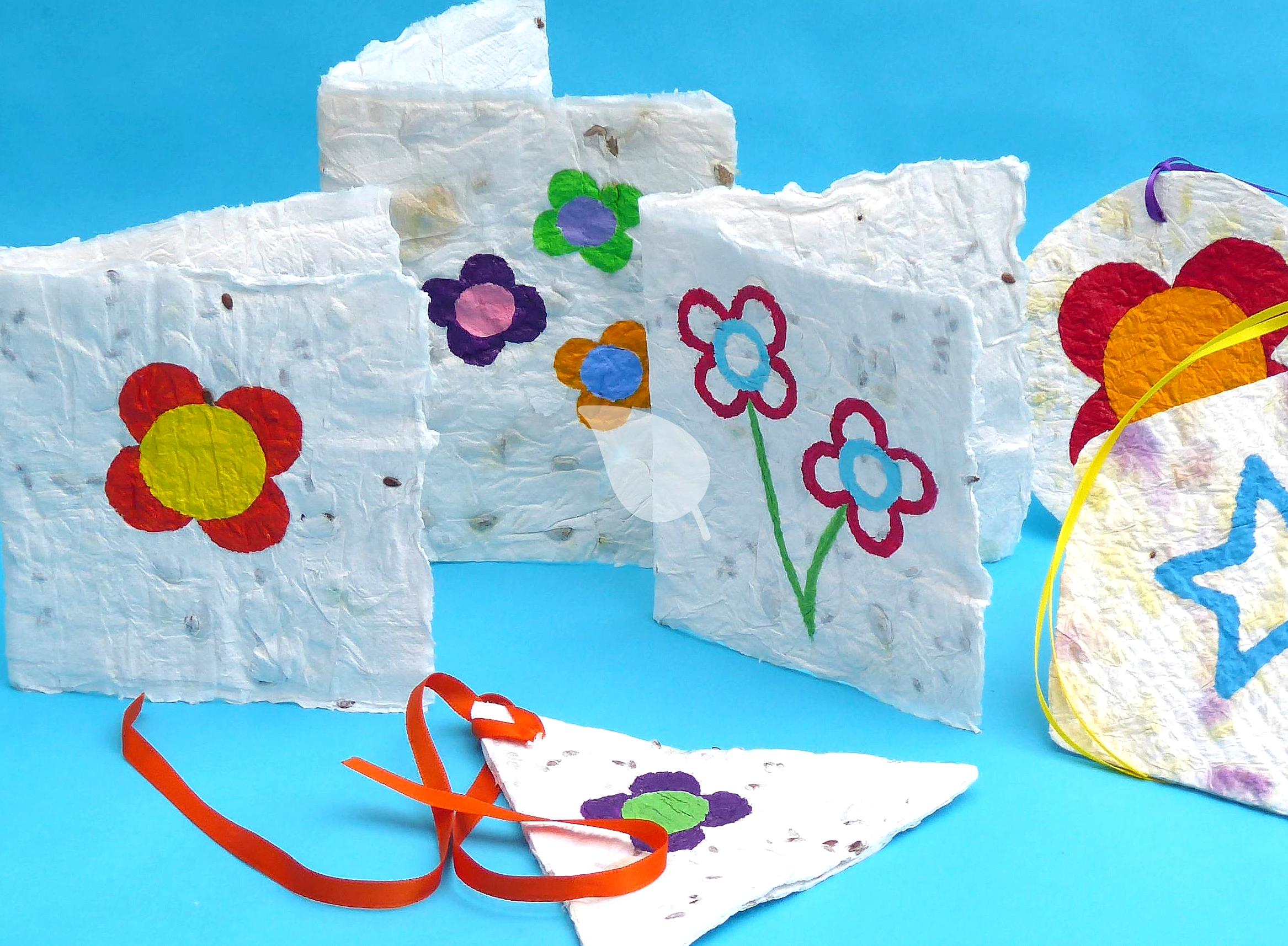 Child making eco friendly crafts from recyclables