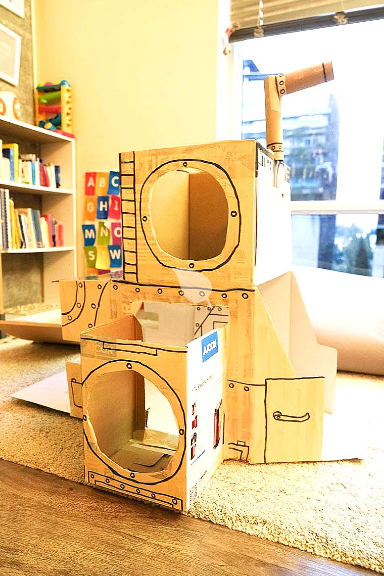 Creative cardboard playsets for toddlers
